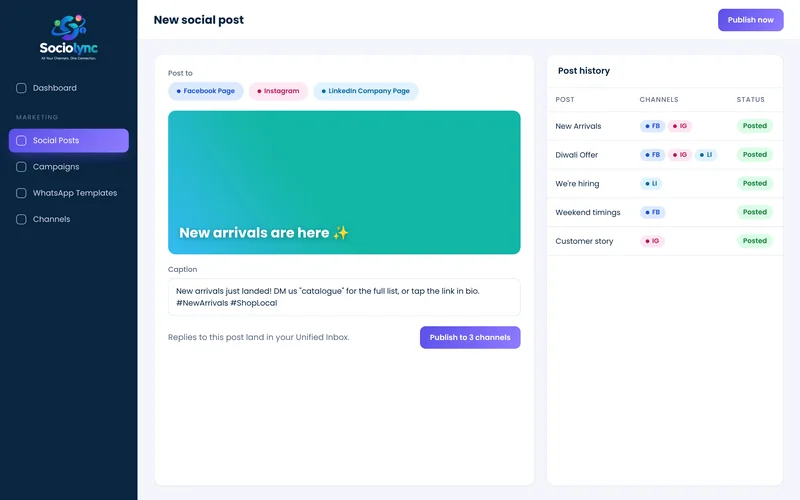 Social posting composer